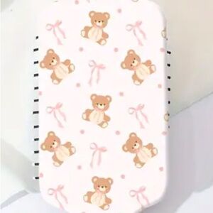 New large paddle hair brush teddy bears pink bows all hair types